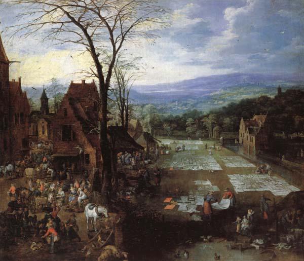 Joos de Momper A Flemish Market and Washing-Place France oil painting art